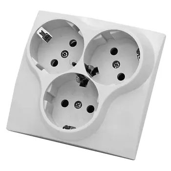 розетка 3 поста ВЭП СВЕТ 250В 16А IP20 квадрат белый