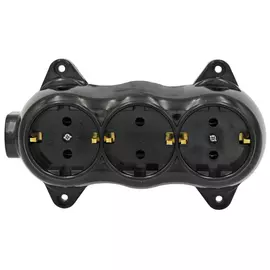 розетка 3 поста ВЭП СВЕТ 250В 16А IP20 черный