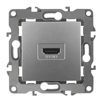 розетка HDMI ЭРА серия 12 алюминий