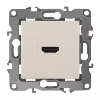 розетка HDMI ЭРА, серия 12, слоновая кость