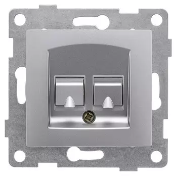 розетка компьютерная 1 пост GUSI Bravo RJ45 серебро