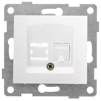розетка компьютерная 1 пост GUSI Bravo RJ45 белый