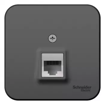розетка компьютерная 1 пост SYSTEME ELECTRIC Blanca RJ45 кат.5E антрацит