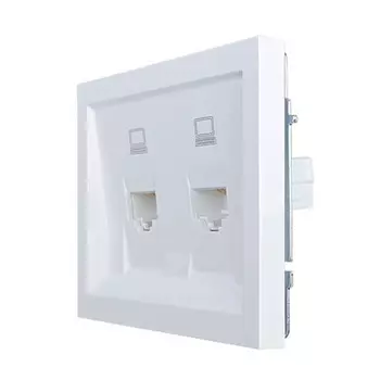 розетка компьютерная 2 поста LEZARD Zima белый