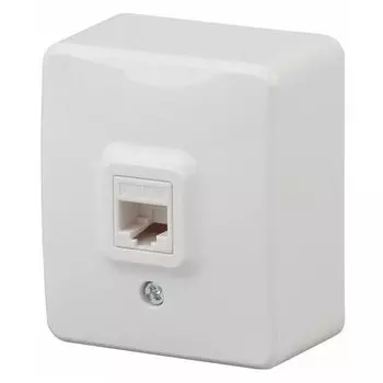 розетка компьютерная ЭРА Эксперт IP20 белый