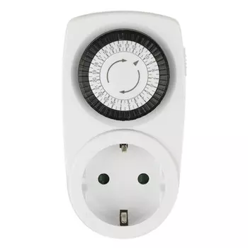 розетка с механическим таймером UNIEL UST-M10 24 часовой график белый