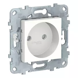 розетка SCHNEIDER ELECTRIC Unica Studio без заземления, с защитной шторкой, белый