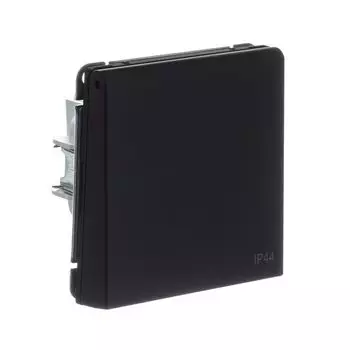 розетка SYSTEME ELECTRIC Art Gallery 16A IP44 с/з с/ш с крышкой карбон