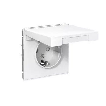 розетка SYSTEME ELECTRIC Art Gallery IP20 с/з с/ш с крышкой белый