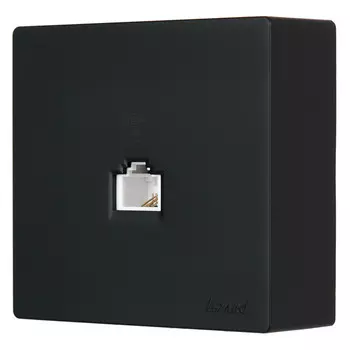 розетка телефонная евро LEZARD Leto чёрный бархат