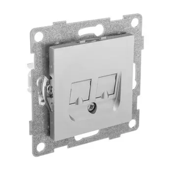розетка телефонная GUSI Ugra RJ12 одинарная серебро