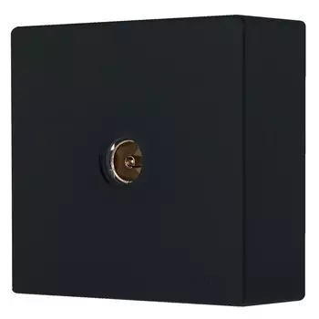 розетка телевизионная 1 пост LEZARD Leto оконечная чёрный бархат