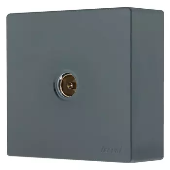 розетка телевизионная 1 пост LEZARD Leto оконечная графит