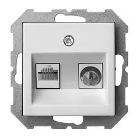 розетка TV/компьютерная RJ45 LIREGUS Epsilon, белый