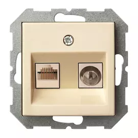 розетка TV/компьютерная RJ45 LIREGUS Epsilon, кремовый