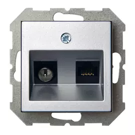 розетка TV/компьютерная RJ45 LIREGUS Epsilon, серебро