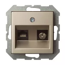 розетка TV/компьютерная RJ45 LIREGUS Epsilon, шампань