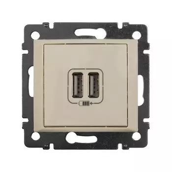 розетка USB встраиваемая Legrand Valena без заземления слоновая кость
