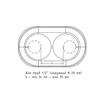 розетта напольная двойная 2хd20мм cерая