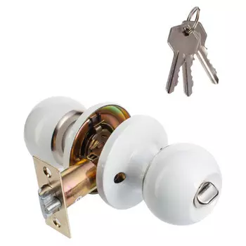 ручка дверная ARSENAL 607BL BK кноб фиксатор белый