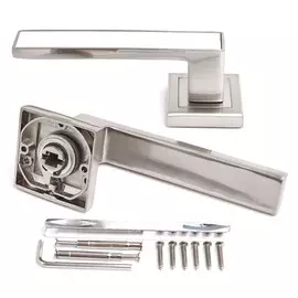 ручка дверная CORDI AL 134D/White никель белый