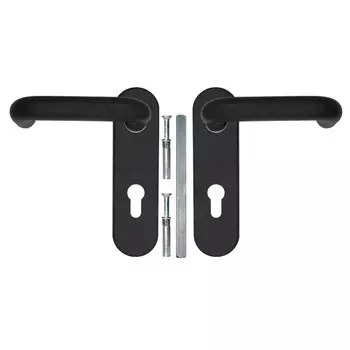 ручка дверная на планке FUARO DH-0433 для противопожарных дверей черный с пружиной