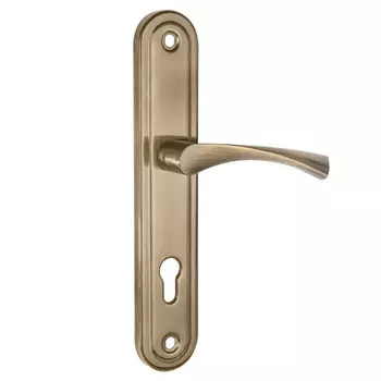 ручка дверная на планке PUNTO P90 8504 Crona AB 268мм под цилиндр бронза