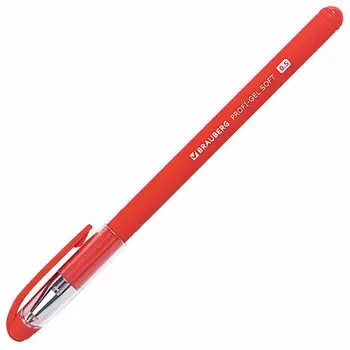 ручка гелевая BRAUBERG Profi-Gel Soft 0,4мм красный