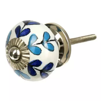 ручка-кнопка BLUMEN HAUS 40мм люпин белая