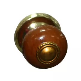 ручка-кнопка дерево, сталь, темное дерево