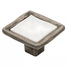 ручка-кнопка фарфор черненный старинный цинк