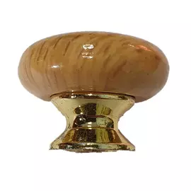 ручка-кнопка KL-41-2 33мм деревянная светлый дуб, золото