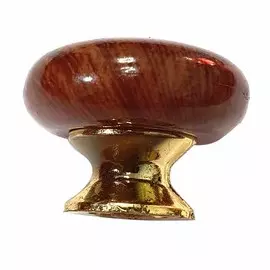 ручка-кнопка KL-41 33мм деревянная темный дуб, золото