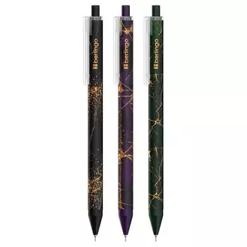 ручка шариковая автоматическая BERLINGO Golden Shade 0,7мм синяя в асс-те