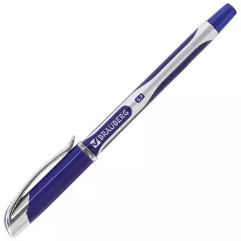 ручка шариковая масляная BRAUBERG Delta Plus 0,35мм с грипом синий