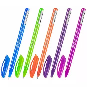 ручка шариковая масляная BRAUBERG Stripes 0,35мм синий в асс-те