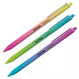 ручка шариковая синяя Berlingo Radiance автомат 1мм в асс-те