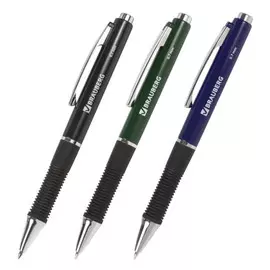 ручка шариковая синяя BRAUBERG Style 0,35мм с грипом автомат