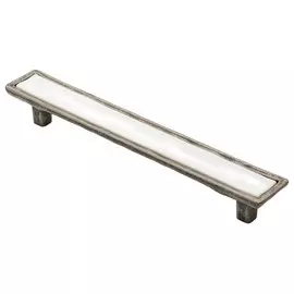 ручка-скоба 128мм фарфор черненный старинный цинк