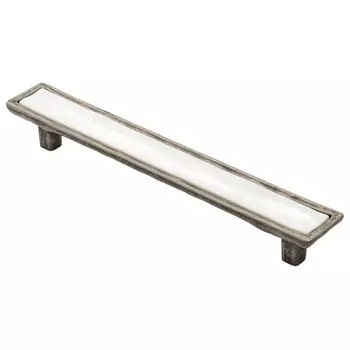 ручка-скоба 128мм фарфор черненный старинный цинк