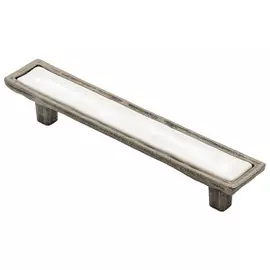 ручка-скоба 96мм фарфор черненный старинный цинк