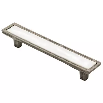 ручка-скоба 96мм фарфор черненный старинный цинк