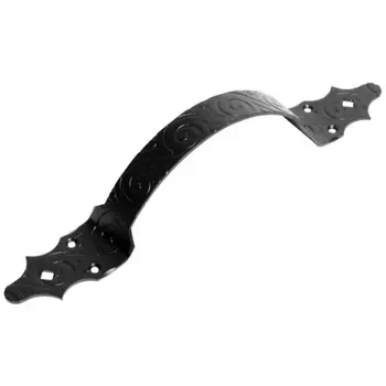 ручка-скоба дверная 370мм кованая черная