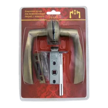 ручка в комплекте VERDI 23АВ/45, защелка, бронза