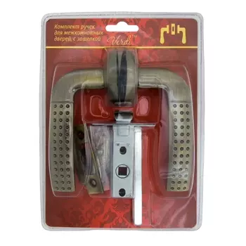 ручка в комплекте VERDI 26АВ/45, защелка, бронза