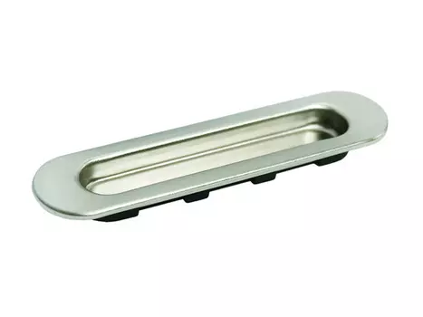 ручка врезная для раздвиж дверей, 150 мм, белый, никель