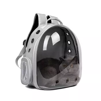 рюкзак-переноска для животных 35х23х45см серый