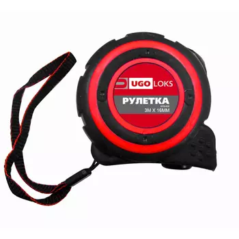 рулетка UGO LOKS, 3 мх16 мм, с автостопом эксперт