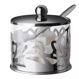 сахарница APOLLO Genio Cite Silver 300мл с ложкой нерж.сталь, стекло