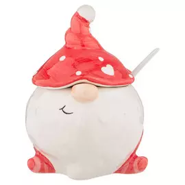 сахарница LEFARD Christmas gift 300мл с ложкой керамика красная